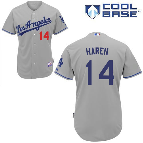 Dan Haren #14 Youth Baseball Jersey-L A Dodgers Authentic Road Gray Cool Base MLB Jersey
